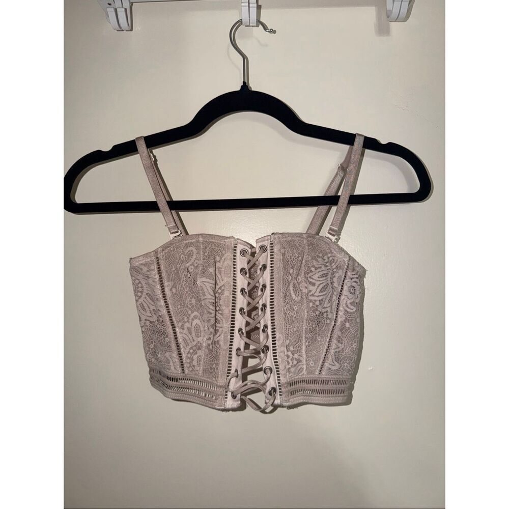 XS Victoria’s Secret lace corset bra / top light pinky white